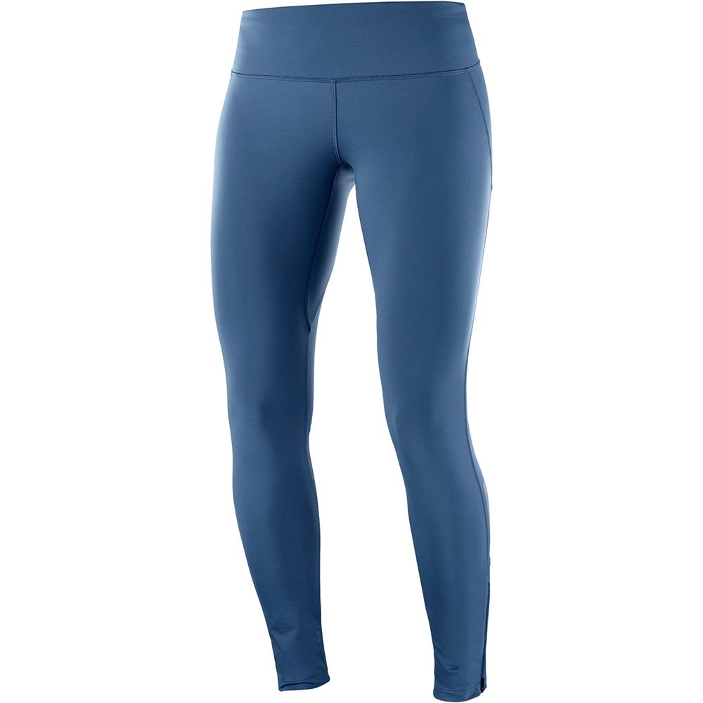 Salomon Singapore Womens Tights - AGILE WARM W Dark Denim | 92174-PGWQ